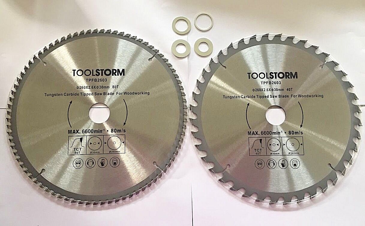 2PC TCT MITRESAW CIRCULAR SAW BLADES 260MM 40T 80T ARBOR 30/25.4/20/16/15.88mm  Australia