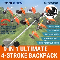 4-STROKE Backpack Brush Cutter WhipperSnipper Grass Edger Brushcutter Multi Pole