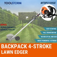 4-STROKE Backpack Petrol Grass Lawn Edger Garden Weed Trimmer Blade Cutting
