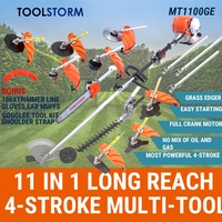 4-STROKE Pole Chainsaw Hedge Trimmer Grass Edger Brush Cutter Whipper Snipper...