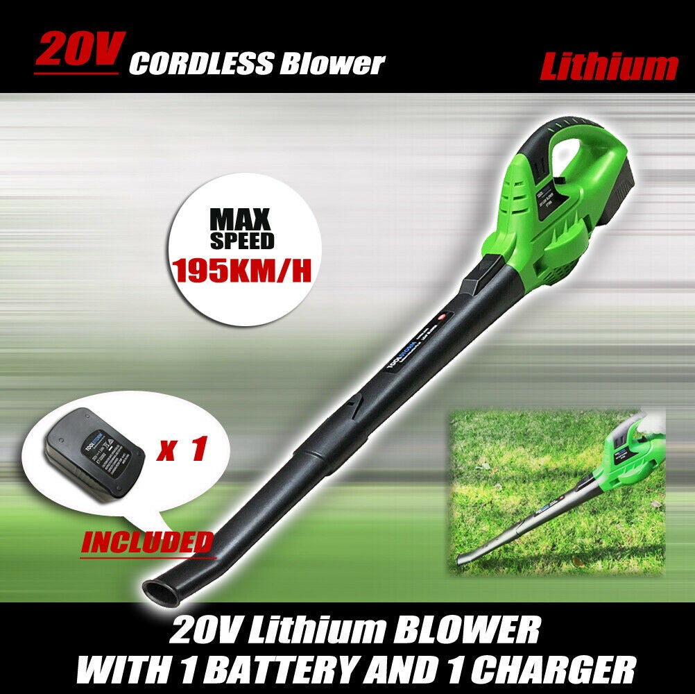 Blower 20v Cordless PRO Leaf Grass Garden Blower 2 Speed, With Battery & Charger