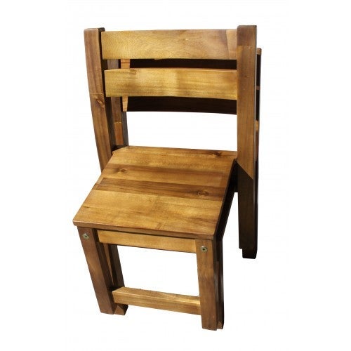 Q Toys Kids Stackable Oiled Acacia Hardwood Chair 30cm set of 2
