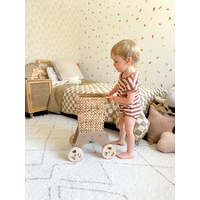 Q Toys Wicker shopper trolley