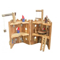 Wooden Hollow Tree Castle Imagination Play Set