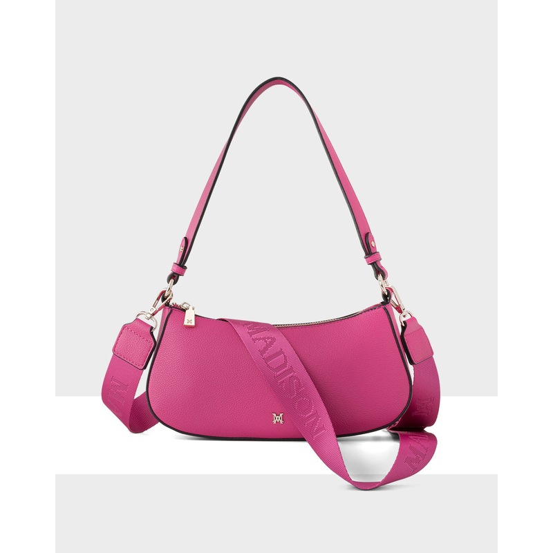 Buy Alina Small Zip Top Shoulder Bag With Monogram & Crossbody Strap