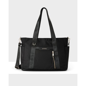 Anita Large Nylon Tote Bag With Monogram Webbing Strap