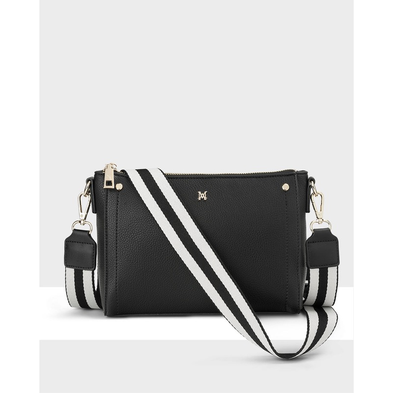Buy Eden Zip Top Crossbody Bag With Stripe Strap MyDeal
