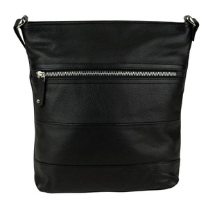 Franco Bonini - 1304 Striped leather shoulder bucket bag - Black