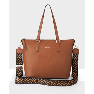 Inga Large Zip Top Tote Bag With Laptop Pocket + Aztec Bag Strap