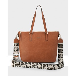 Inga Large Zip Top Tote Bag With Laptop Pocket + Graphic Bag Strap