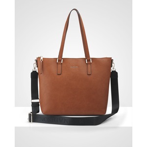Inga Large Zip Top Tote Bag With Laptop Pocket + Monogram Bag Strap