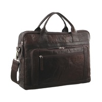 Pierre Cardin - PC2797 Rustic Leather Work/Computer Bag - Brown