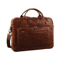 Pierre Cardin - PC2797 Rustic Leather Work/Computer Bag - Chestnut