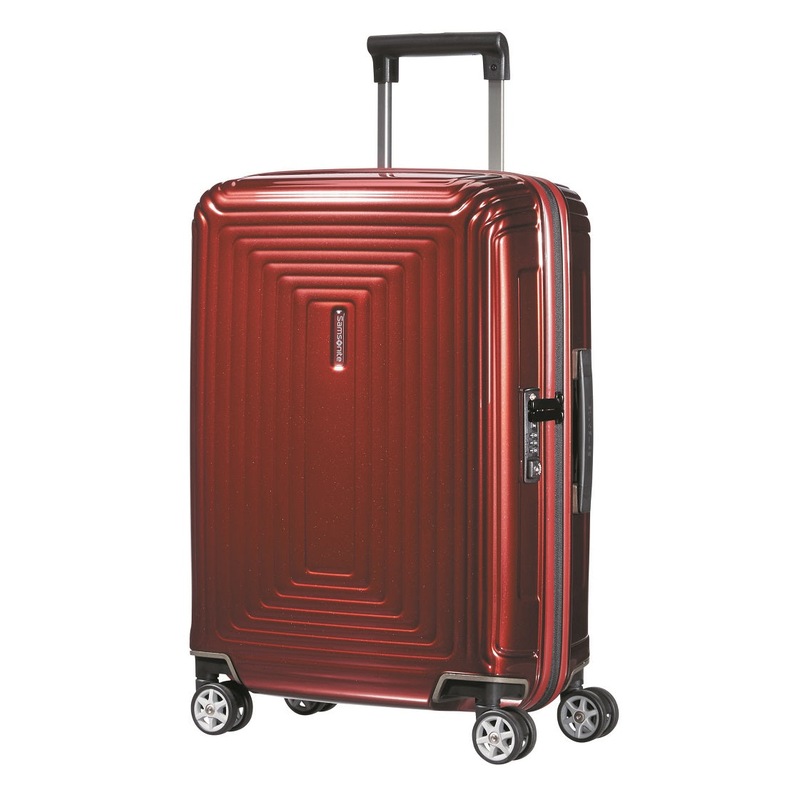 Buy Samsonite Aspero 55cm Small 4 Wheel Hard Suitcase Metallic Red