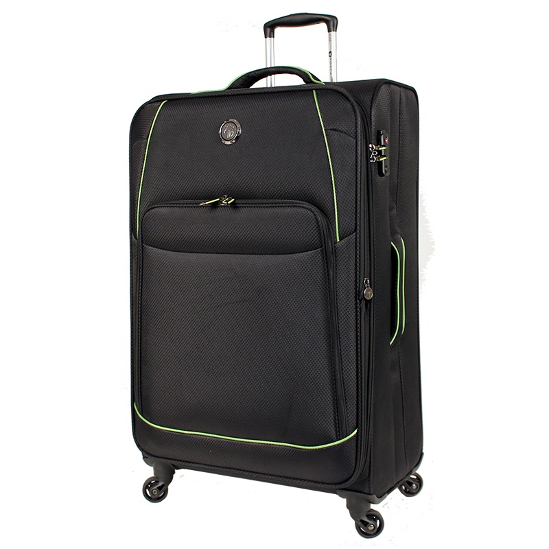 Buy Tosca - Sky High 29in Large 4 Wheel Soft Suitcase - Black/Lime - MyDeal