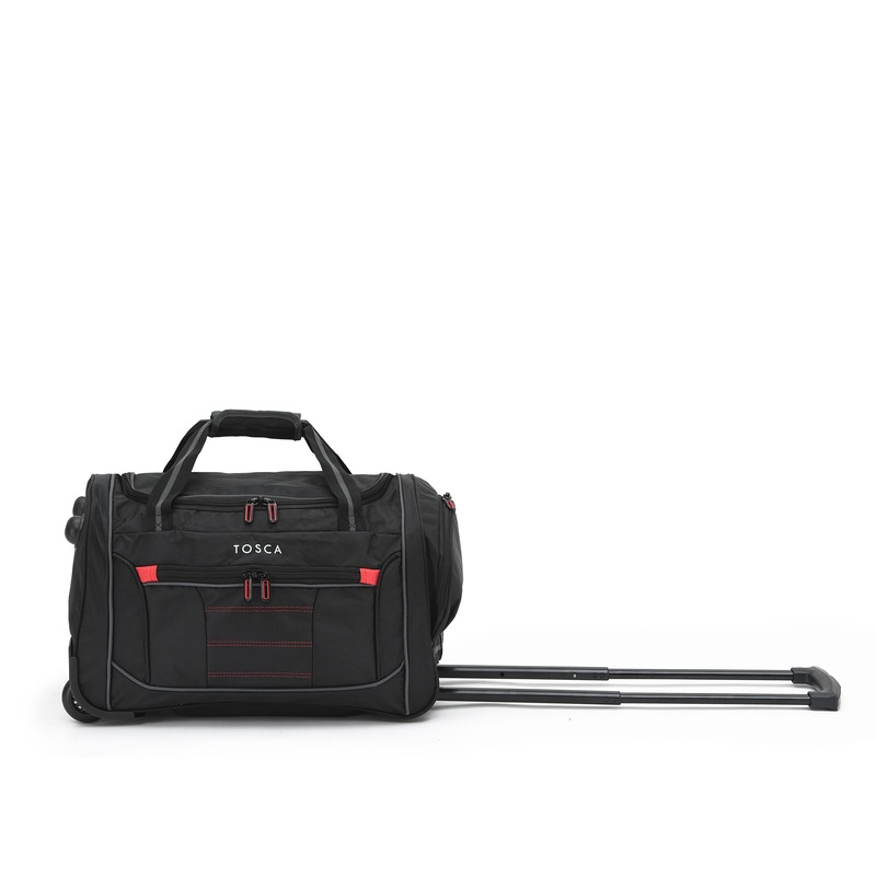 Tosca TCA794TW/SA 48cm Small Wheeled Duffle Bag Black/Red Buy