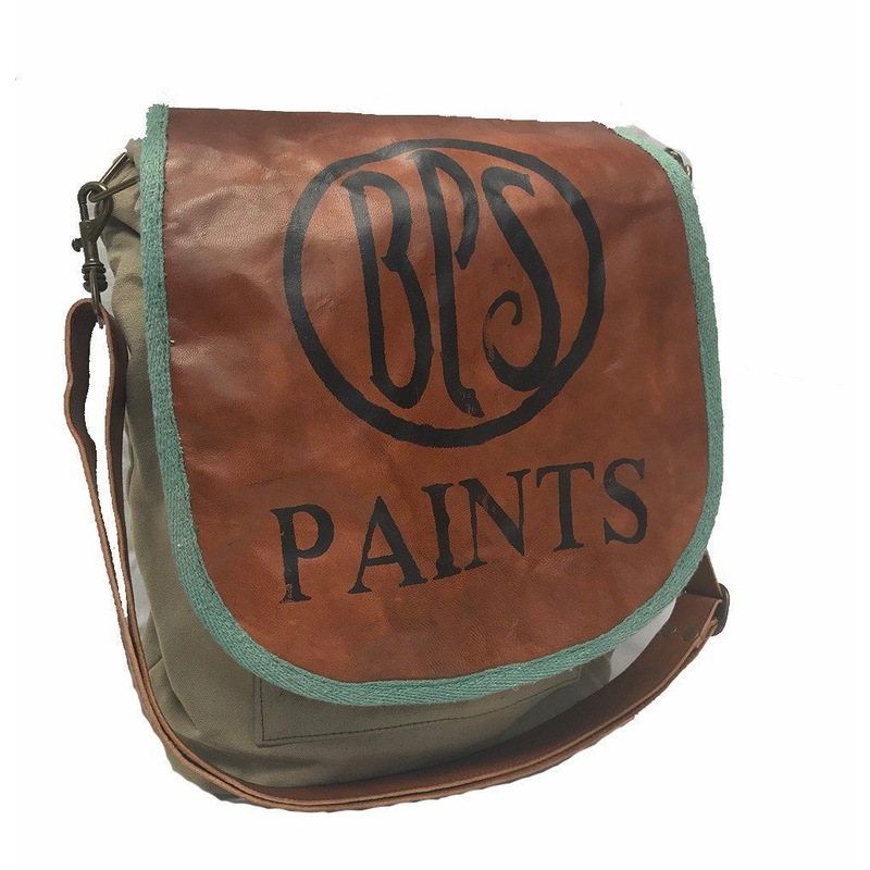 Vintage Hand Made Large Canvas Shoulder Bag Olive MyDeal