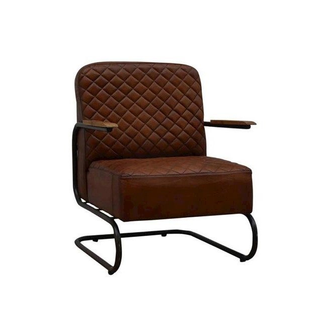 brown leather industrial chair