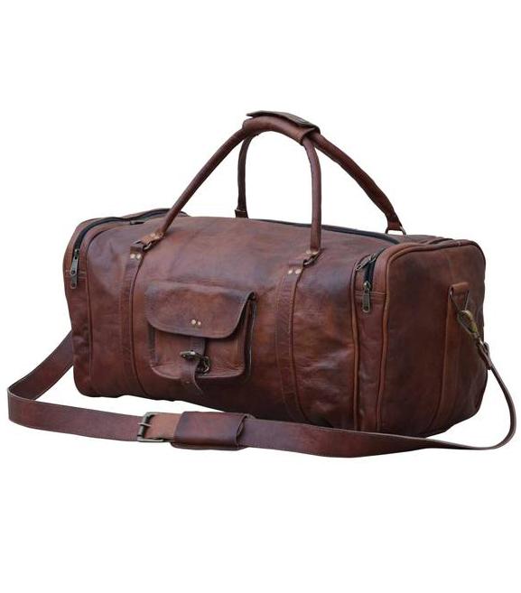 Square Weekend Leather Duffle Bag
