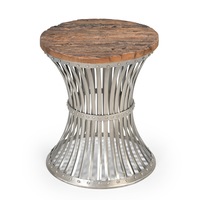 Hourglass Wood And Iron Side Table