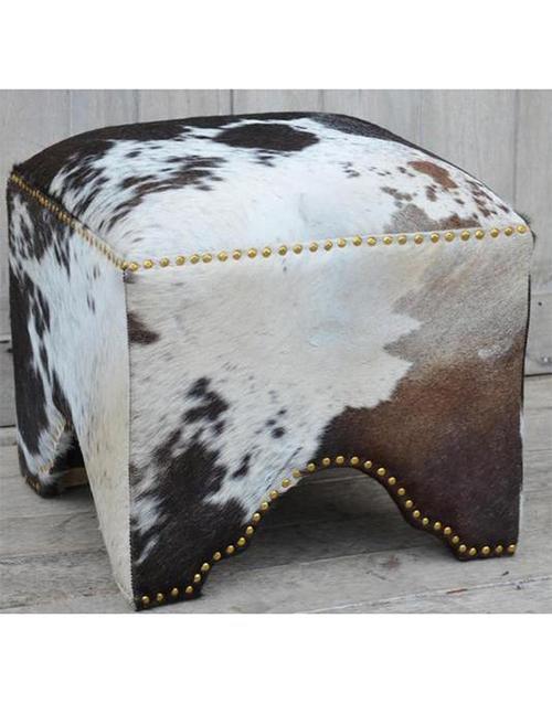 Hand Made Hand Crafted Cow Ottoman