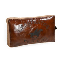Large Leather Canvas Polo Cushion
