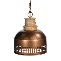 Copper And Wood Railing Lampshade