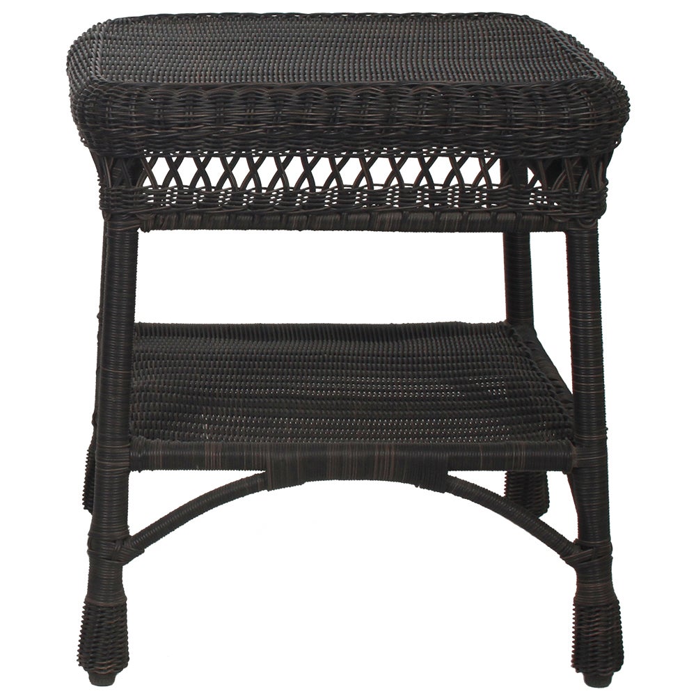 All Weather Wicker Paradiso Expresso Patio Side Table