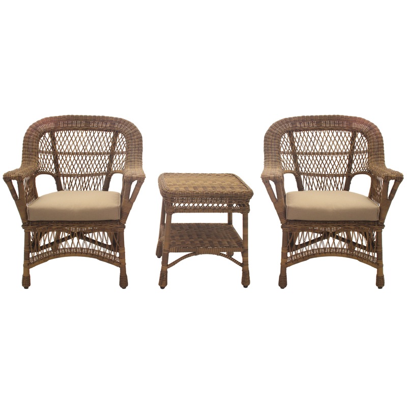 All Weather Wicker Paradiso Walnut Patio Set - 2 Chairs, Table