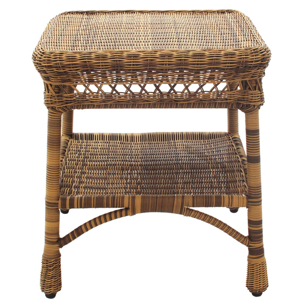 All Weather Wicker Paradiso Walnut Patio Side Table