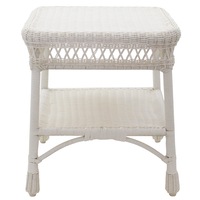 All Weather Wicker Paradiso White Patio Side Table