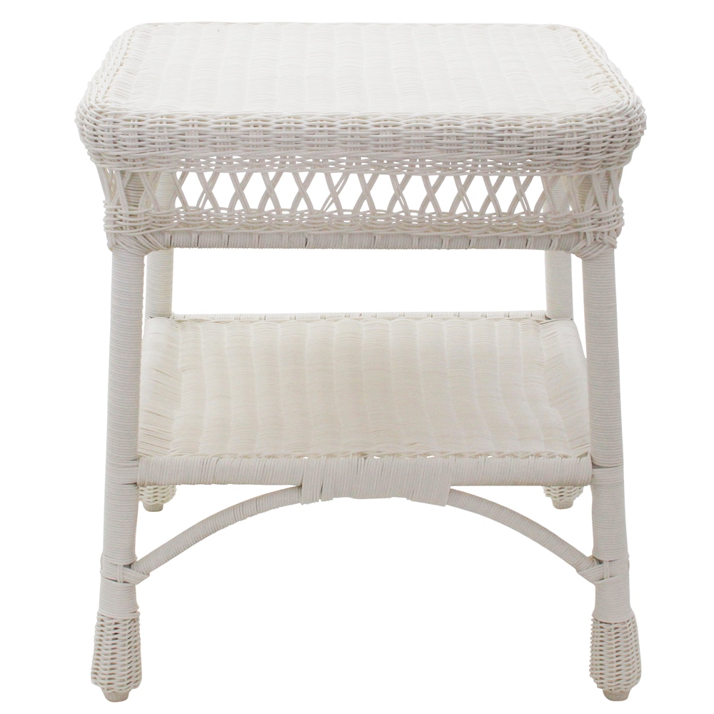 All Weather Wicker Paradiso White Patio Side Table Buy Outdoor Side