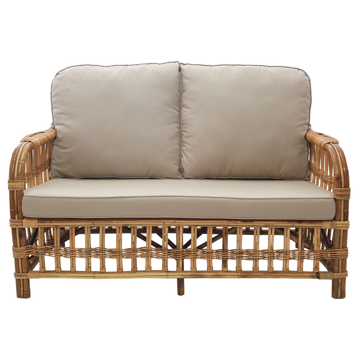 Baltimore Cane/Rattan 2 Seater/Settee with Cushions
