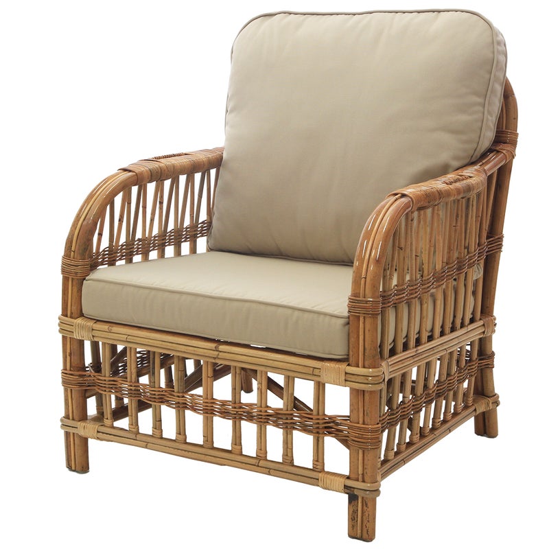 Baltimore Cane Armchair With Cushions, Outdoor Furniture Baltimore