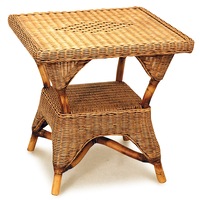 Bermuda Cane/Rattan Square Side Table in Brown