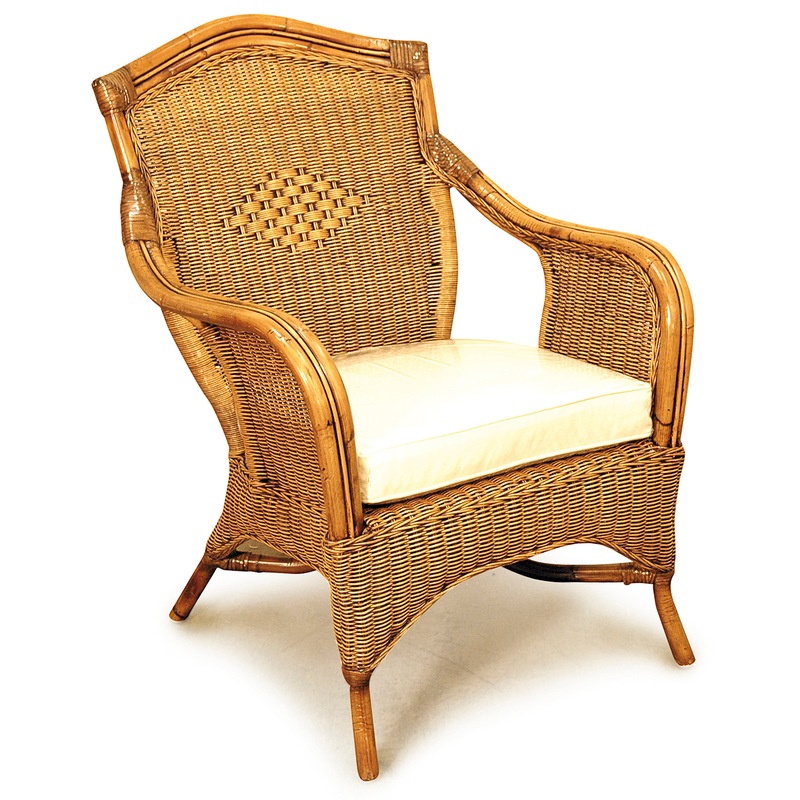 Buy Bermuda Cane/Rattan Armchair with Cushion - MyDeal