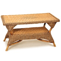 Bermuda Cane/Rattan Coffee Table in Antique Brown