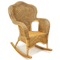 Windsor Cane/Rattan Seagull Hi-back Rocker - Antique Brown