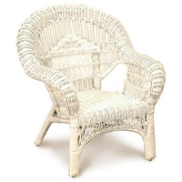 Kiddies Cane/Rattan Armchair in White