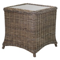Madison Cane/Rattan Side Table - Kubu Grey