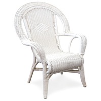 Syracuse Cane/Rattan Occasional Armchair in White