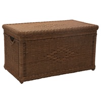 Villa Antique Brown Cane/Rattan Chest - Large