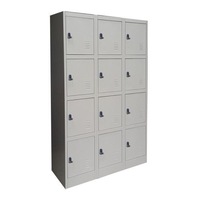 TCS Extra Large 12 Door Metal Steel Storage Locker with Padlock Receptors