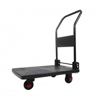 TCS 150kg Industrial Platform Trolley Extra Long Handle Silent Rubber Wheels