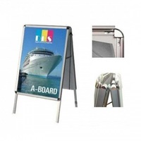 TCS 2pc A1 A Frame Sign Board Poster Stand in Silver