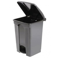 TCS 3 Units x 45L Commercial Plastic Foot Pedal Waste Bin in Grey