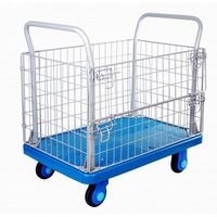 TCS 300kg Industrial Cage Platform Trolley w/ Silent Rubber Wheels