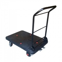 TCS 300kg Industrial Platform Trolley w/ Extra Long Handle & Silent Rubber Wheels + Brake