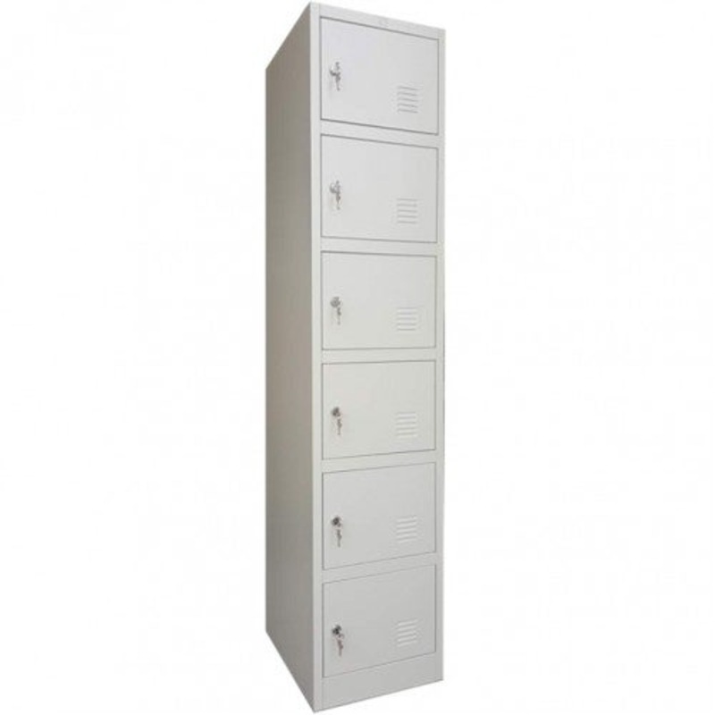 Buy TCS Extra Large 6 Door Vertical Metal Storage Cabinet Locker - Grey ...