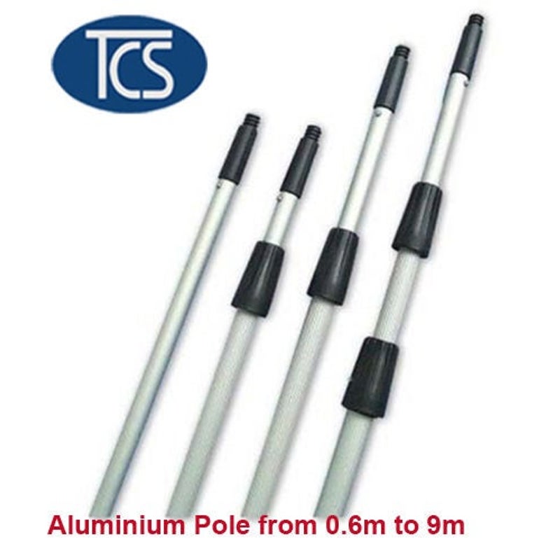 Buy TCS 8m Three Level Aluminium Extension Pole - Silver - MyDeal